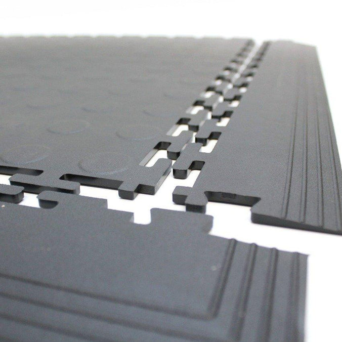 interlocking floor tiles close-up