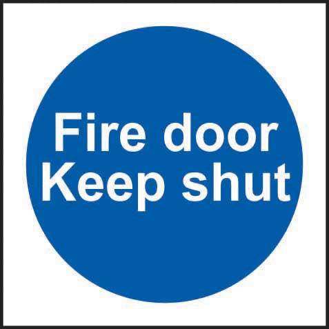 Fire Door Keep Shut Sign (100mm x 100mm) (6049109835947)