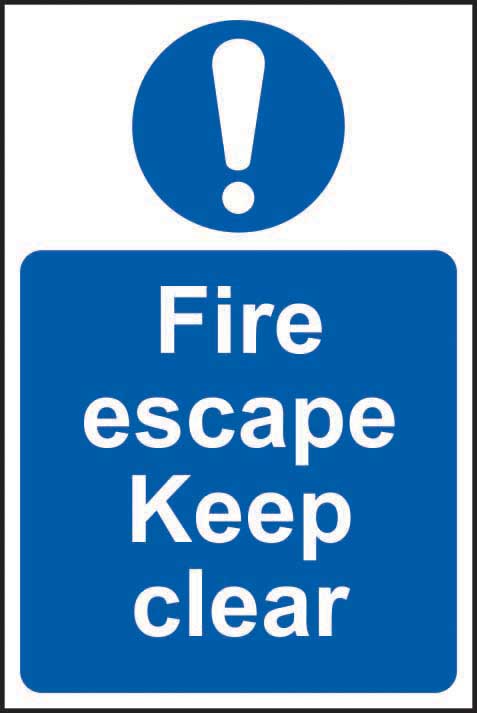 Fire Escape Keep Clear Signs (Large) (6049110065323)