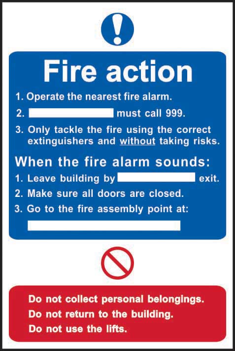 Fire Action Procedure Notice Sign (6049109999787)