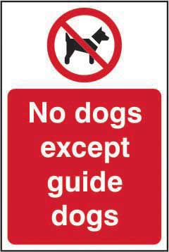 No Dogs Except Guide Dogs Sign (6048395002027)