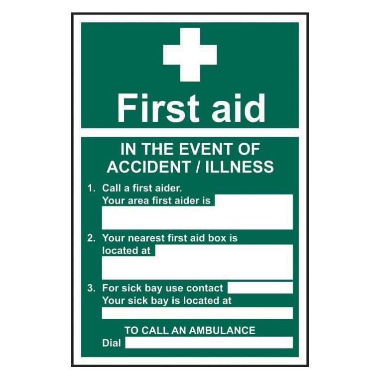 In The Event Of Accident - First Aid Sign (6070008152235)