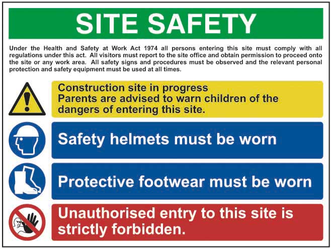 Site Safety Notice PVC Sign for Protective Footwear (6050197307563)