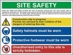 Site Safety Notice PVC Sign for Protective Footwear