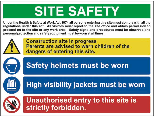 Site Safety Notice PVC Sign for High Visibility Jackets (6050197340331)