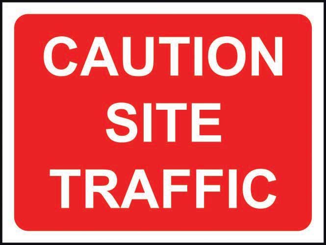 Caution Site Traffic Temporary Road Work Sign (6026936418475)