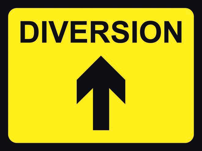 Arrow Up Diversion Temporary Road Work Sign (6026936844459)