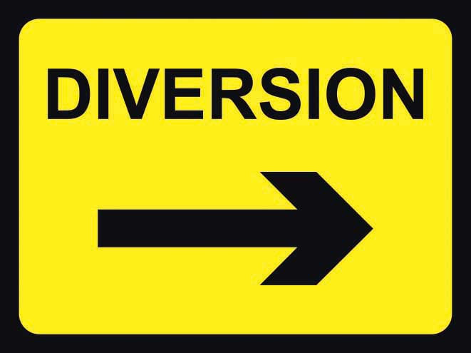 Arrow Right Diversion Temporary Road Work Sign (6026936680619)