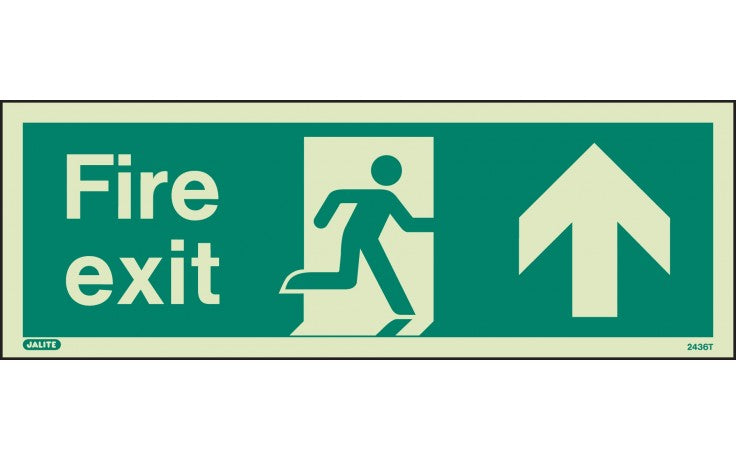 Fire Exit Sign With UP Arrow - Photoluminescent (4807075364899)