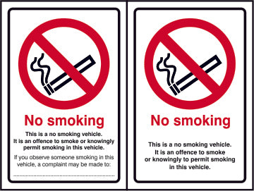 No Smoking In This Vehicle (Double Sided Sign) (6048394477739)
