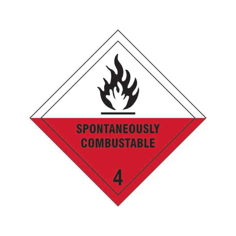 Spontaneously Combustable Class 4 Hazard Sticker / Label (6048316162219)
