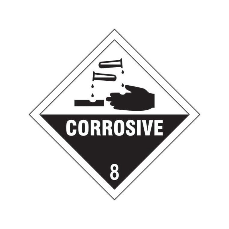 Corrosive Class 8 Hazard Sticker / Label (6048315703467)