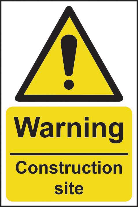 Warning Construction Site Sign (6049221476523)