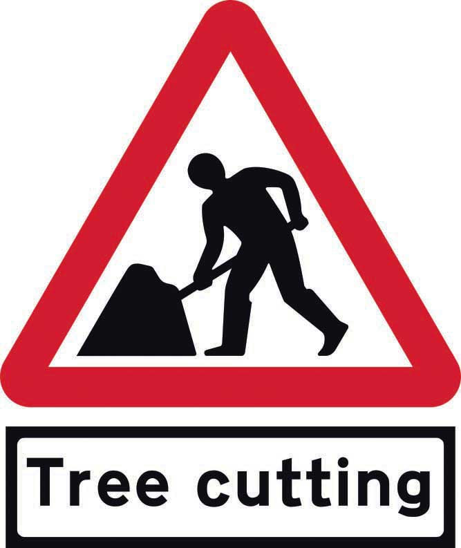 Roll-up Road Works Sign with Tree Cutting Plate (6026935730347)