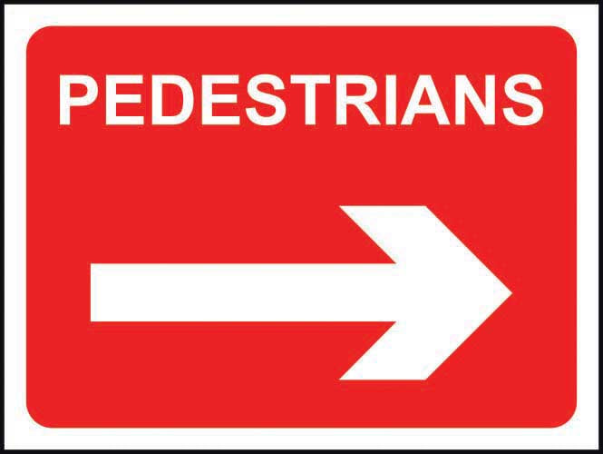 Roll-up Pedestrian Arrow Right Temporary Sign (6026936025259)