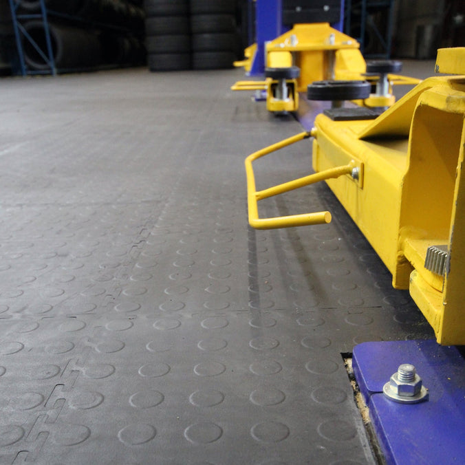 PVC interlocking tiles on workshop floor