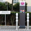 EV Charger Protection Bollards (Galvanised Steel) in use