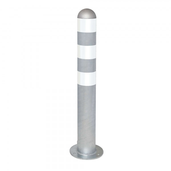 EV Charger Protection Bollards (Galvanised Steel) white