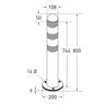 EV Charger Protection Bollards (Powder Coated) dimensional drawing