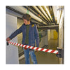 Red / White Hazard Wall Mounted Belt Barriers in use (6560987414699)