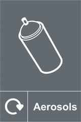 Aerosols - Self-Adhesive Recycling Sign