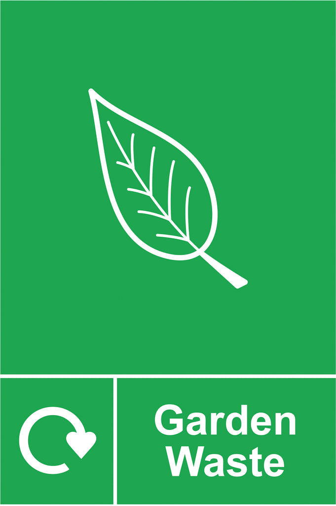 Garden Waste - Self-Adhesive Recycling Sign (6050198683819)