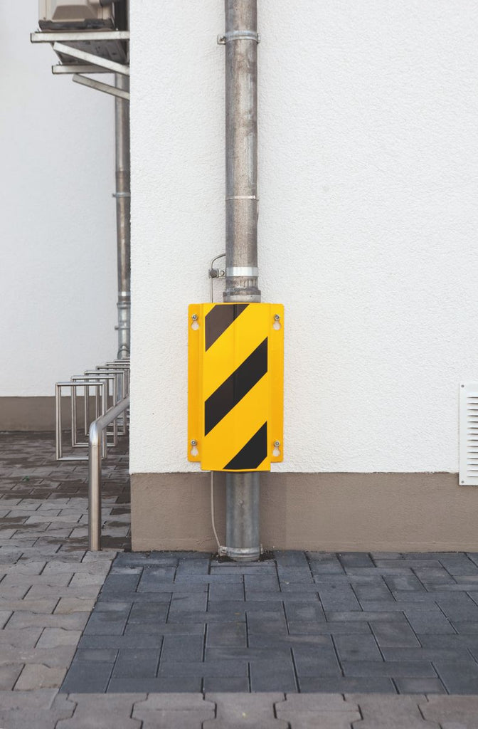 wall mounted pipe and cable guard 50cm high in use (4568104992803)