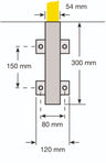 Removable Wall Mounted Pedestrian Safety Barrier measurements (4572925067299)