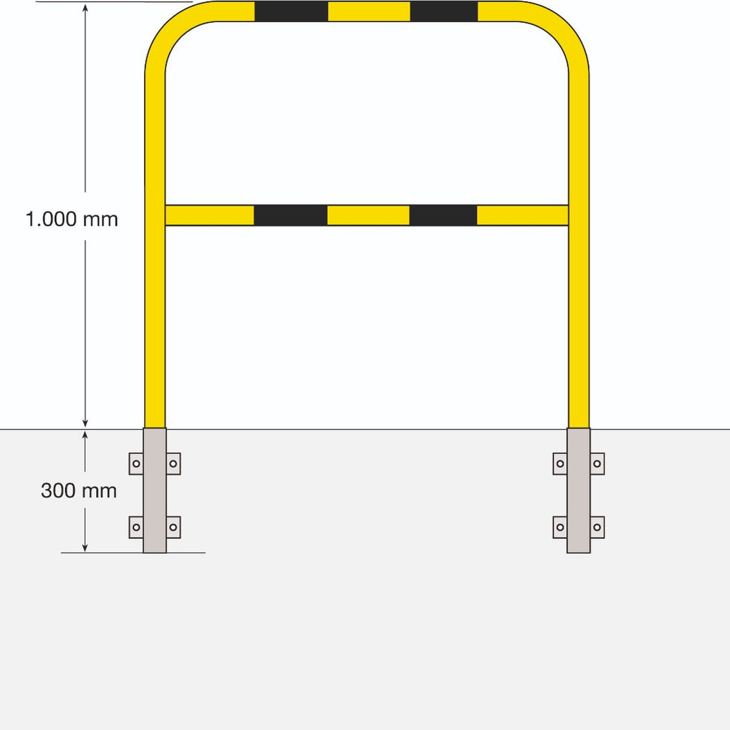 Removable Wall Mounted Pedestrian Safety Barrier measurements (4572925067299)