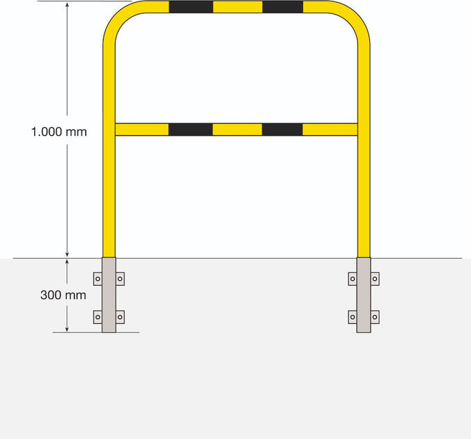 Removable Wall Mounted Pedestrian Safety Barrier measurements (4572925067299)