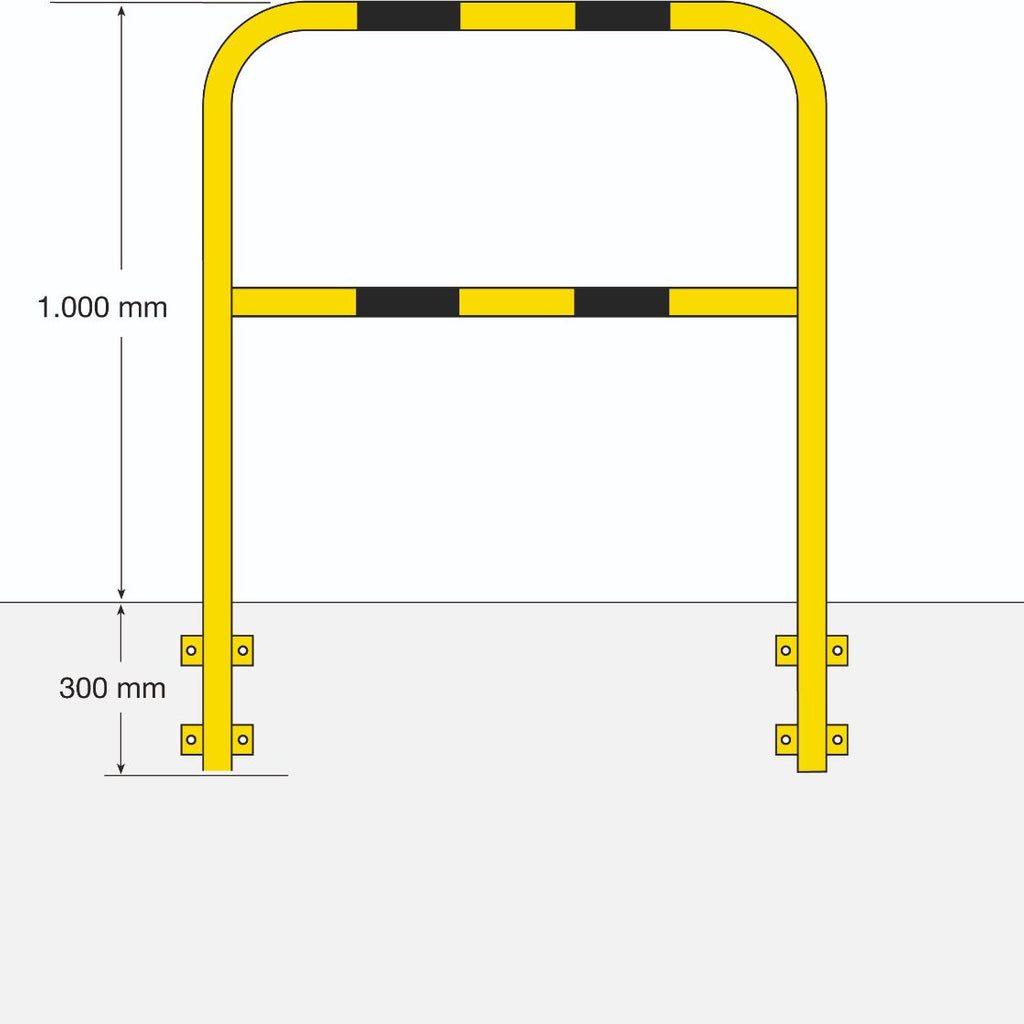 Permanent Wall Mounted Pedestrian Safety Barrier measurements (4572925034531)