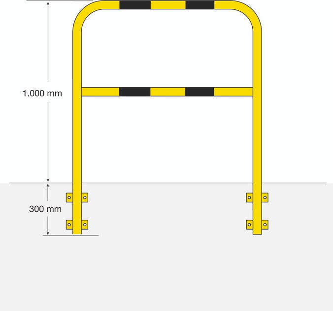 Permanent Wall Mounted Pedestrian Safety Barrier measurements (4572925034531)