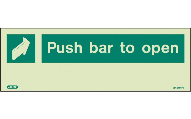 Photoluminescent Push Bar To Open Sign (4807309688867)