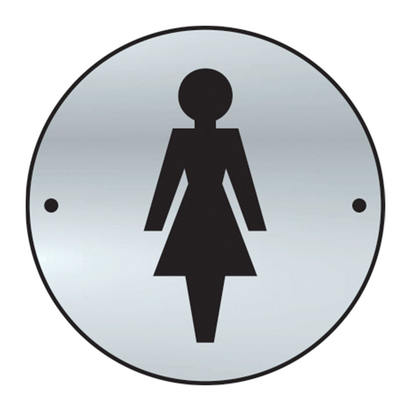 Ladies Toilet Aluminium Door Disc (75mm Dia) (6046939906219)