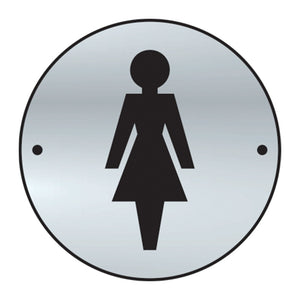 Ladies Toilet Aluminium Door Disc (75mm Dia)