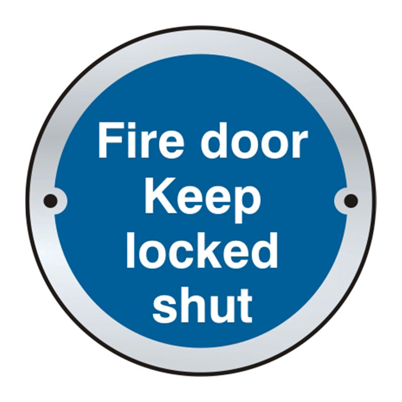 Fire Door Keep Locked Aluminium Door Disc (75mm Dia) (6046938267819)