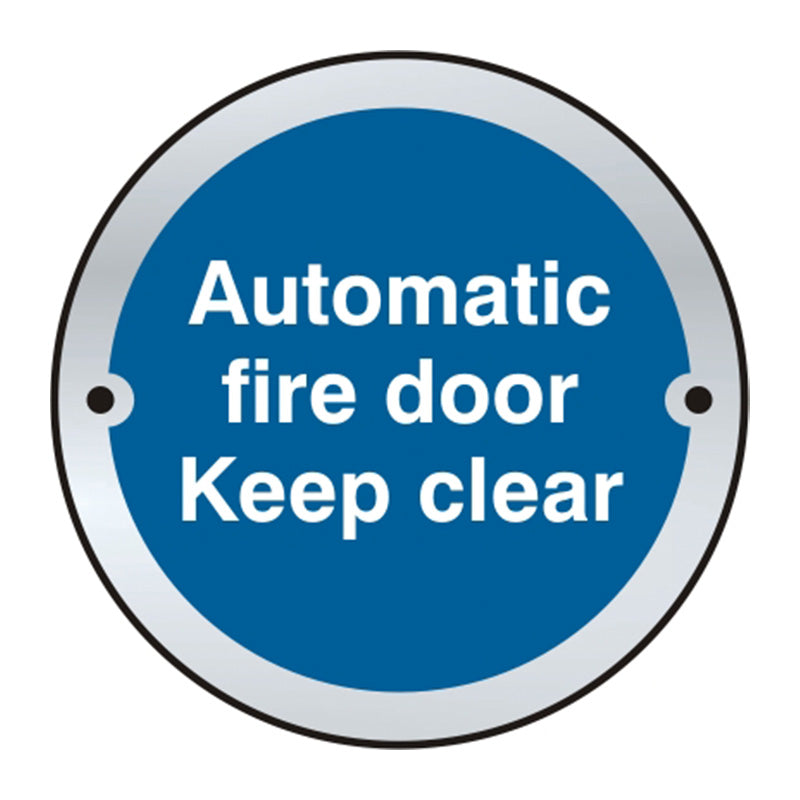 Automatic Fire Door Keep Clear Aluminium Door Disc (75mm Dia) (6046938300587)