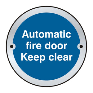 Automatic Fire Door Keep Clear Aluminium Door Disc (75mm Dia)