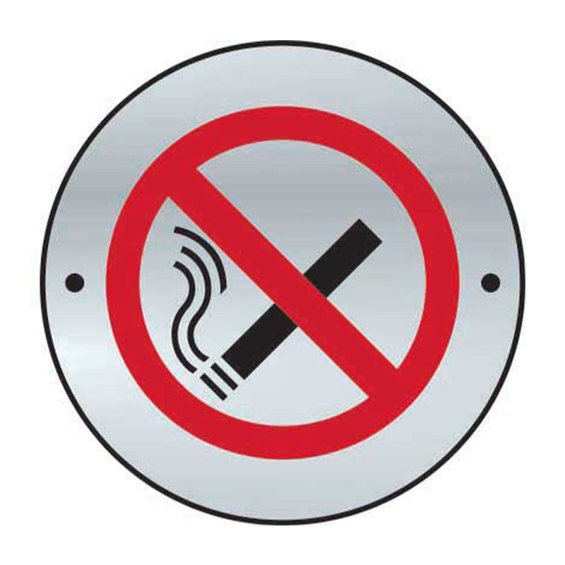 No Smoking Symbol Aluminium Door Disc (75mm Dia) (6046938333355)