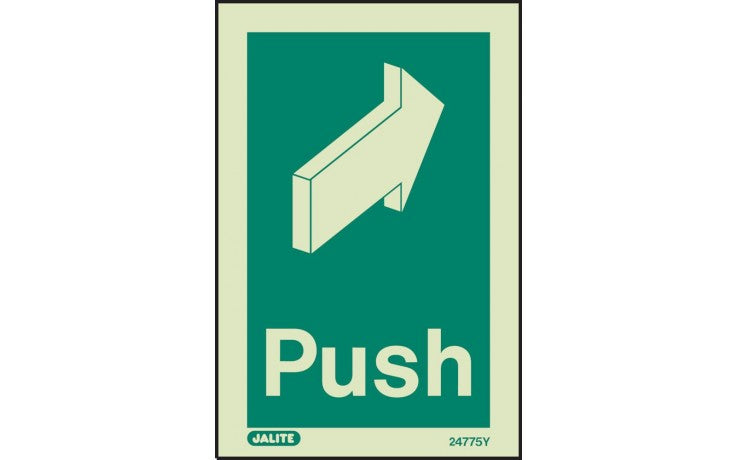 Fire Exit PUSH Sign - Photoluminescent (4807309557795)