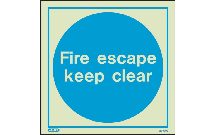 Fire Escape Keep Clear - Photoluminescent Safety Signs (4807366311971)
