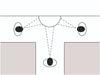 diagram of 180 degree wall mounted convex mirror (4566747775011)