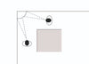 diagram of 90 degree wall corner mounted convex mirror (4566747709475)