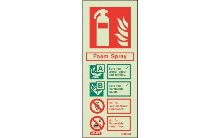 Foam Spray Fire Extinguisher Signs - Photoluminescent (4807366508579)