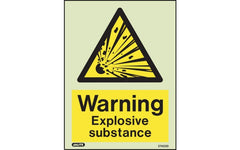 Explosive Substance Warning Sign  - Photoluminescent