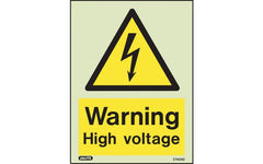 High Voltage Warning Sign  - Photoluminescent