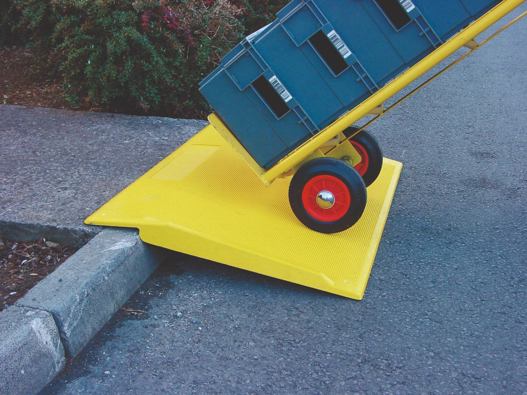 heavy duty trolley and wheelchair kerb ramp in use (4564240203811)