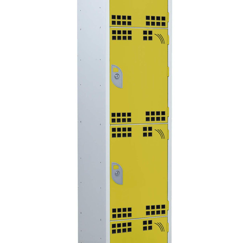 4 Compartment Tool Charging Locker - RCD Plug yellow (4459632951331)