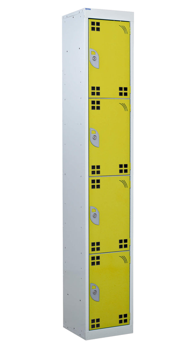 4 Compartment Tool Charging Locker - Standard Plug yellow (4459632754723)