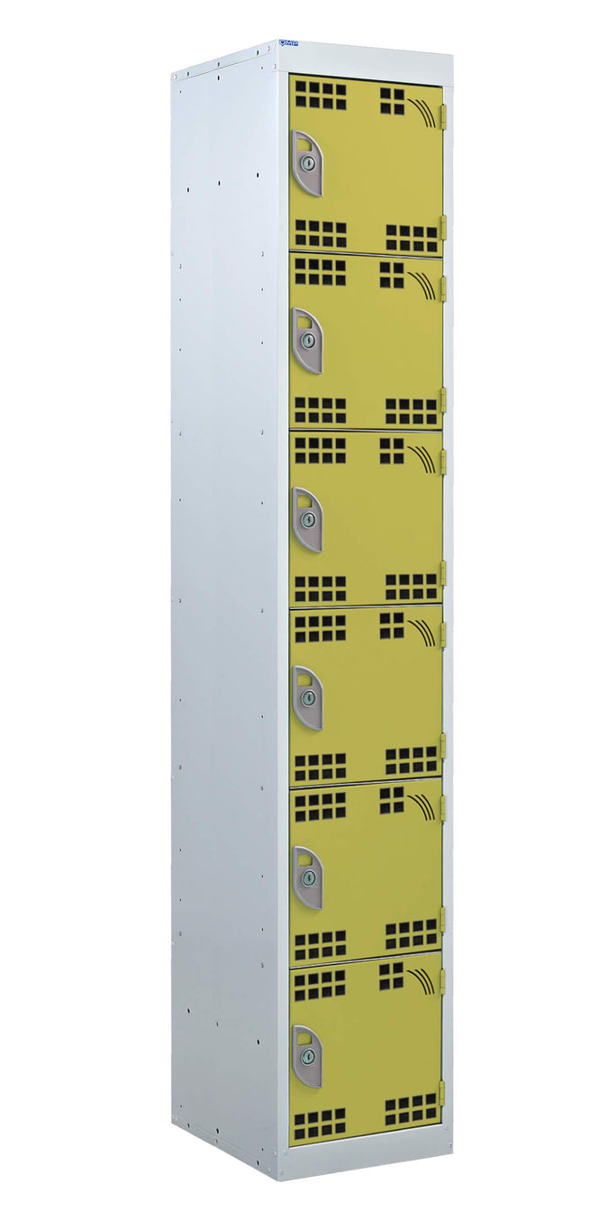 6 Compartment Tool Charging Locker - Standard Plug yellow (4459632885795)